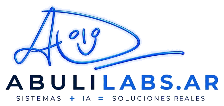 Logo de Abulilabs.ar: Sistemas + IA = Soluciones reales